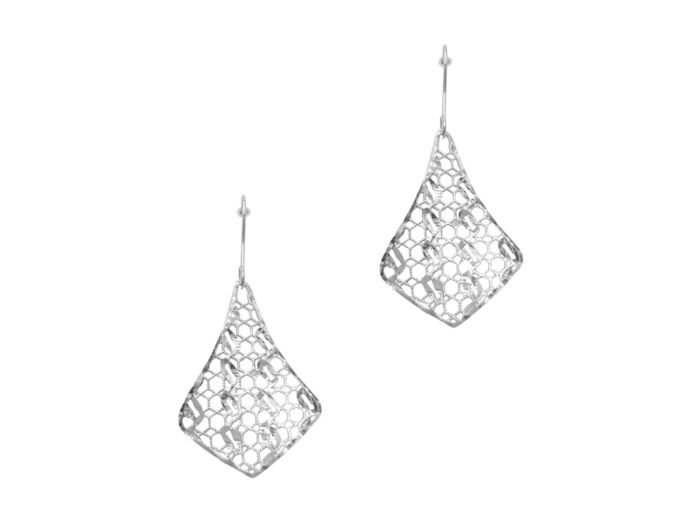 BOUCLES D'OREILLES EN ARGENT LOSANGE