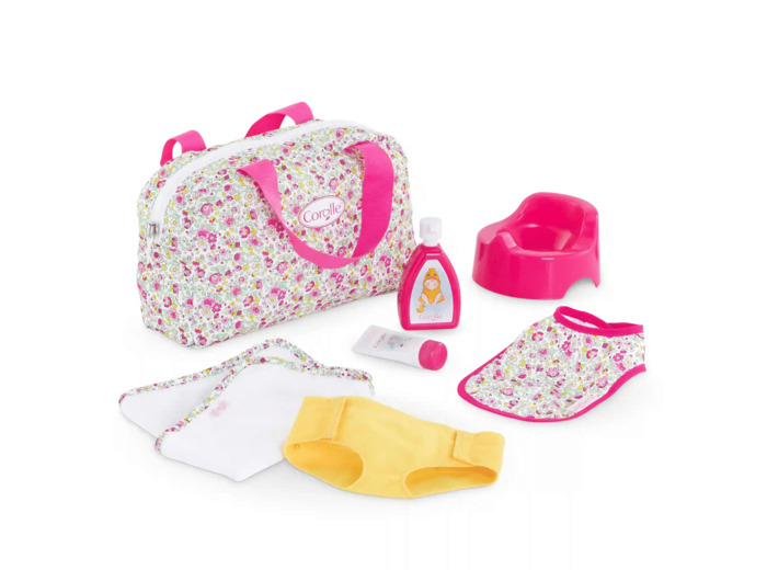 Coffret Accessoires à Langer Fleuri Bébé 36 CM