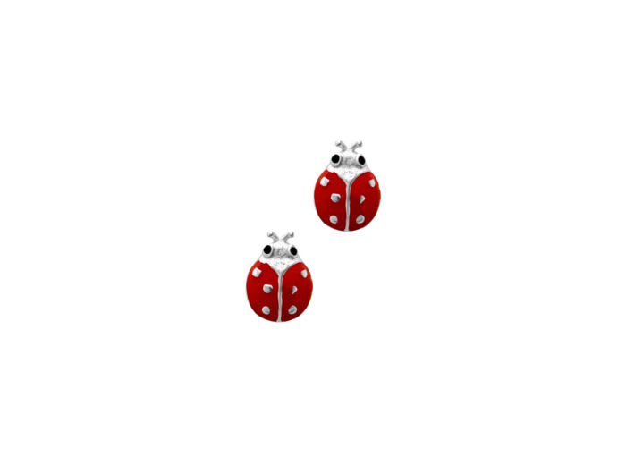 BOUCLES D'OREILLES EN ARGENT COCCINELLE