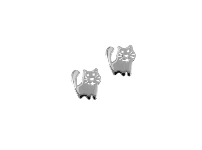 BOUCLES D'OREILLES EN ARGENT CHAT