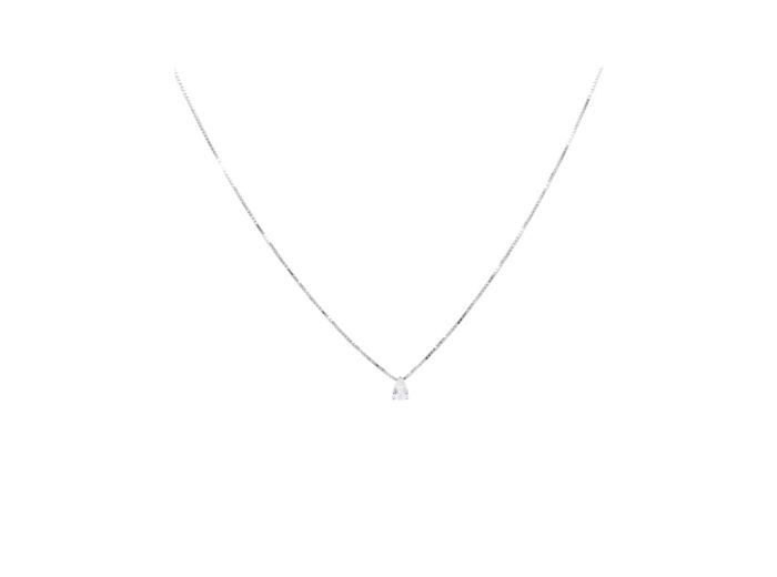 COLLIER EN ARGENT AVEC PENDENTIF SOLITAIRE TRIANGLE