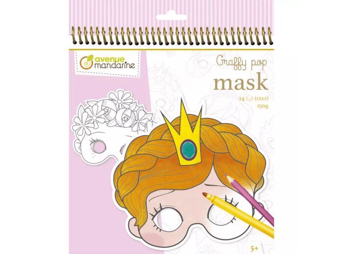 Kleurboek Graffy Pop meisjes mask