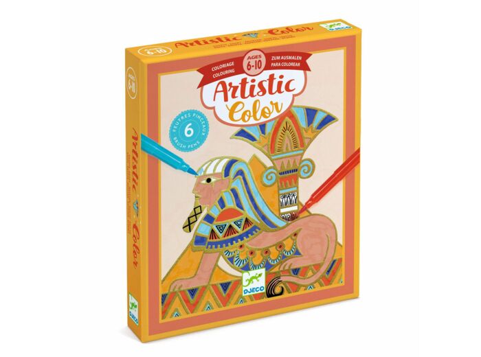 Coffret coloriages Egypte avec feutres pinceaux