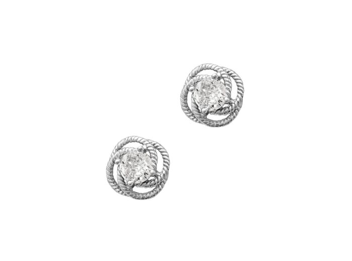 BOUCLES D'OREILLE ARGENT AVEC GROS SOLITAIRE