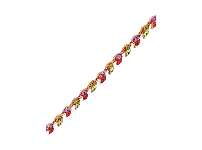 BRACELET ROSE STRASS MULTI-COULEUR