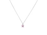 COLLIER EN ARGENT PENDENTIF PAPILLON AVEC PIERRES ROSES