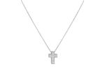 COLLIER EN ACIER PENDENTIF CROIX AVEC PIERRES