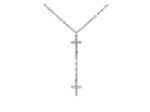 COLLIER EN ARGENT AVEC 4 CROIX ET PIERRES