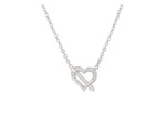 COLLIER EN ACIER MOTIF COEUR AVEC STRASS ET FLECHE