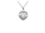 COLLIER EN ACIER PENDENTIF COEUR ET ECLAIR STRASS