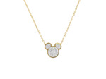 COLLIER EN ACIER DORE MICKEY MOUSE AVEC STRASS