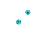 BOUCLES D'OREILLES EN ARGENT BOULE STRASS BLEU