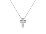 COLLIER EN ACIER PENDENTIF CROIX AVEC PIERRES