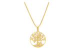 COLLIER EN ACIER DORE AVEC PENDENTIF ARBRE DE VIE