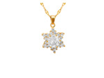 COLLIER EN ACIER DORE AVEC PENDENTIF ETOILE STRASS