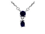 COLLIER EN ARGENT 2 PIERRES BLEUES SAPHIR