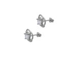 BOUCLES D'OREILLE ARGENT AVEC GROS SOLITAIRE