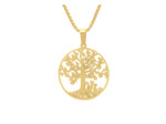 COLLIER EN ACIER DORE AVEC PENDENTIF ARBRE DE VIE