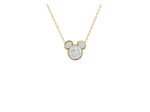 COLLIER EN ACIER DORE MICKEY MOUSE AVEC STRASS