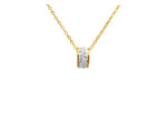 COLLIER EN ACIER DORE CYLINDRE AVEC STRASS