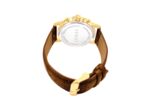Montre Venizi dorée avec dateur bracelet cuir brun