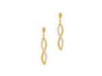 BOUCLES D'OREILLES EN PLAQUE OR INFINI PENDANT