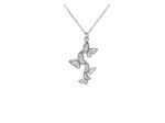 COLLIER EN ARGENT PENDENTIF 4 PAPILLONS AVEC ZIRCONIUM