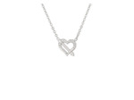 COLLIER EN ACIER MOTIF COEUR AVEC STRASS ET FLECHE