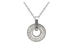 COLLIER EN ACIER PENDENTIF ROND AVEC STRASS