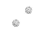 BOUCLES D'OREILLES EN ARGENT SOLITAIRE ET PIERRES