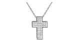 COLLIER EN ACIER PENDENTIF CROIX AVEC PIERRES