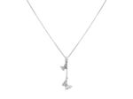 COLLIER EN ACIER PENDENTIF DOUBLE PAPILLONS ET STRASS