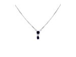 COLLIER EN ARGENT 2 PIERRES BLEUES SAPHIR