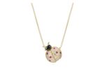 COLLIER EN PLAQUE OR MOTIF COCCINELLE AVEC PIERRES