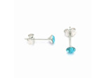 BOUCLES D'OREILLES EN ARGENT STRASS BLEU