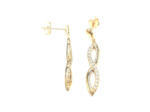 BOUCLES D'OREILLES EN PLAQUE OR INFINI PENDANT