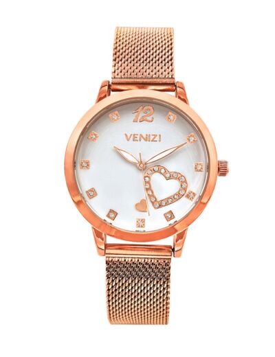 Montre Venizi rosée avec coeur strass