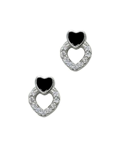 BOUCLES D'OREILLES EN ARGENT COEUR