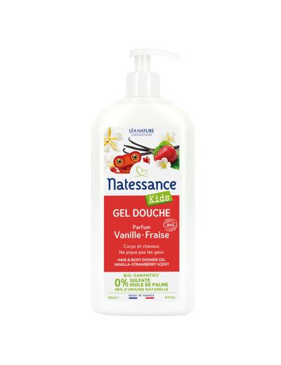 NATESS Gel Douche Kids Vanille-Fraise - Corps & Cheveux (dès 3 ans) 500 ml