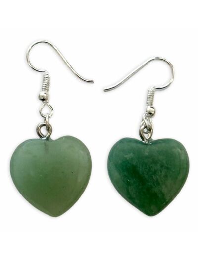 Claraline : Boucles d'Oreilles Coeur Aventurine