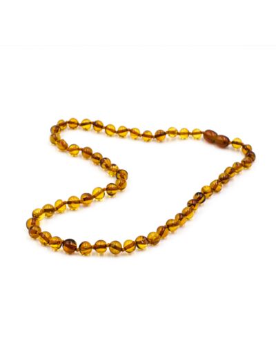 Claraline : Collier Ambre Femme Perles Baroques - Cognac