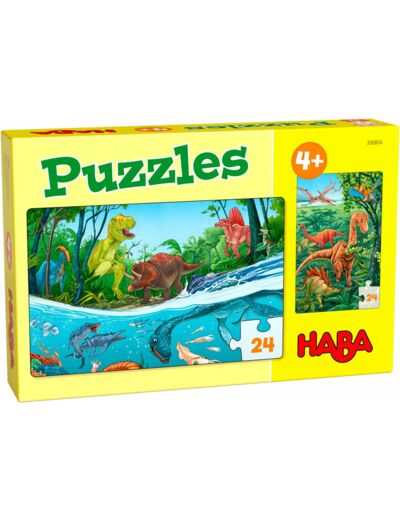 Haba 2 puzzels 24 stukken dino's