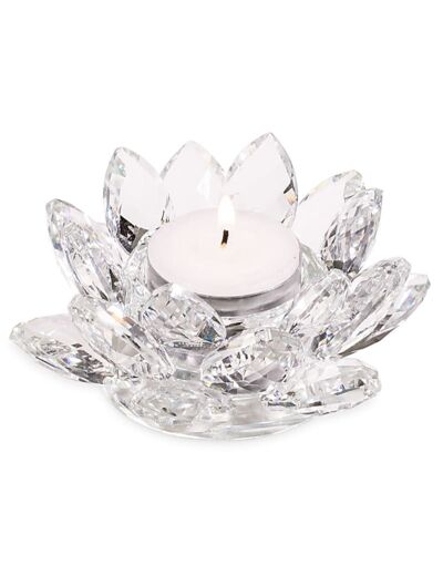 Claraline : Bougeoir Lotus cristal