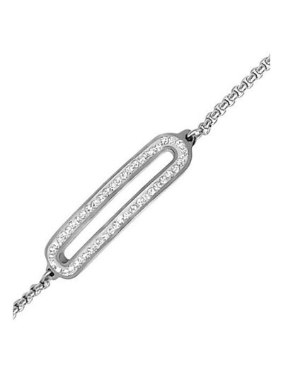 BRACELET EN ACIER RECTANGLE STRASS