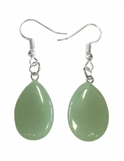 Claraline : Boucles d'Oreilles Goutte Aventurine Verte