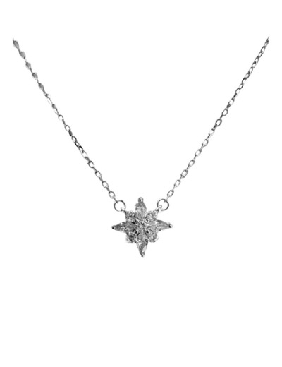 COLLIER EN ARGENT MOTIF FLEUR AVEC PIERRES