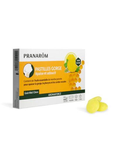 Pranarom : Aromaforce Pastilles Gorge Miel Sans Sucre 24 past