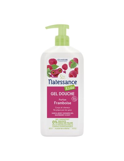 NATESS Gel Douche Kids Framboise - Corps & Cheveux (dès 3 ans) 500 ml