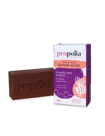 Manino : Propolia Savon Actif Bio Propolis Miel Karité 100 gr