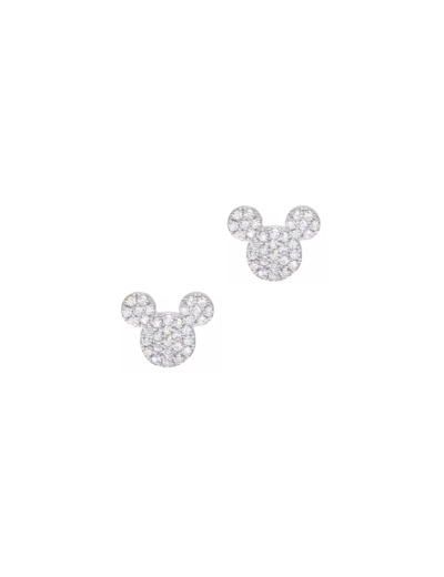 BOUCLES D'OREILLES EN ARGENT MICKEY MOUSE AVEC PIERRES